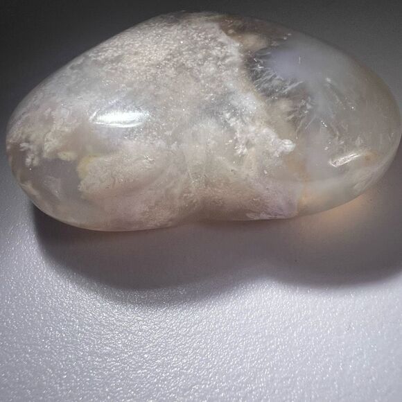 Flower Agate‎ Heart Carving (#15) - Picture 4 of 12